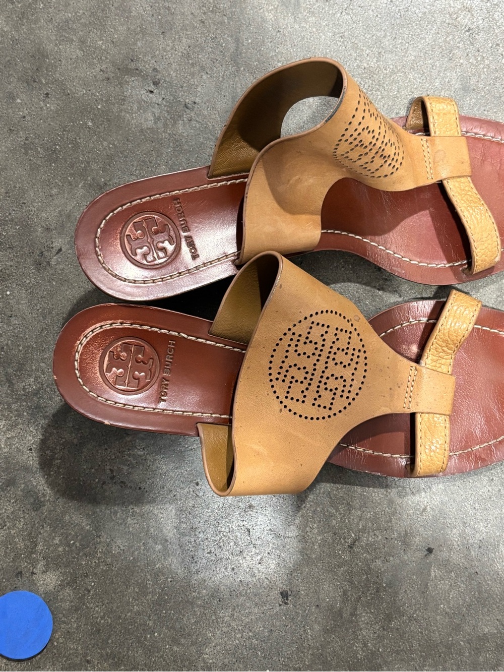 Tory Burch wedge slide sandals size 7.5